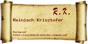 Reinisch Krisztofer névjegykártya